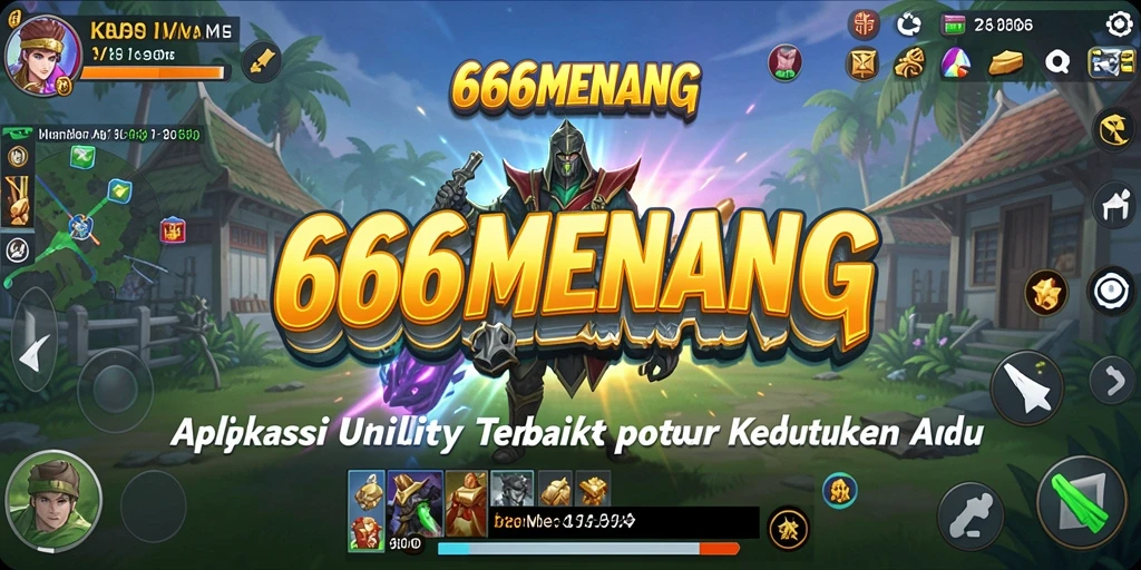 Tampilan utama aplikasi 666MENANG yang menampilkan berbagai fitur Utility.