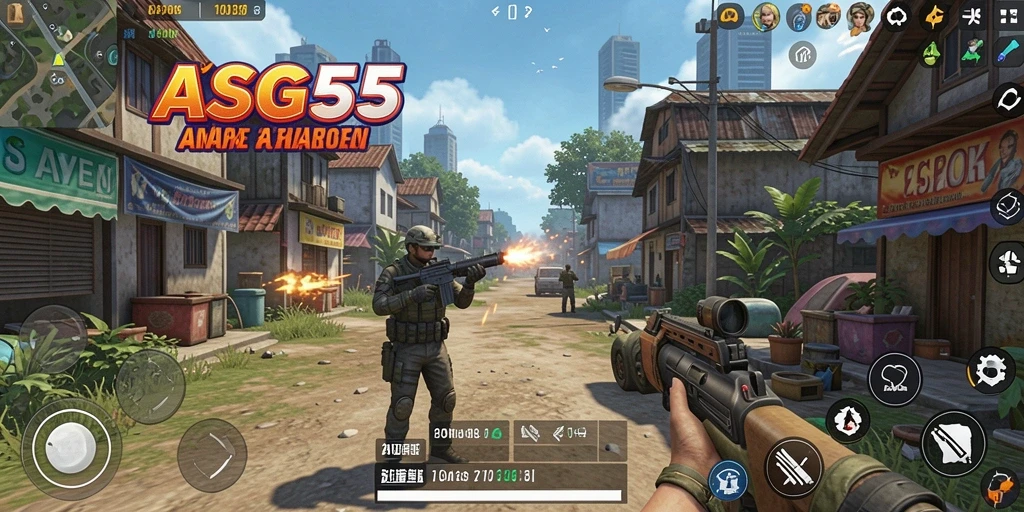 Tampilan gameplay seru dari ASG55 yang menantang.