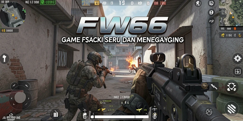 Tampilan gameplay FPS dalam FW66 yang penuh aksi.