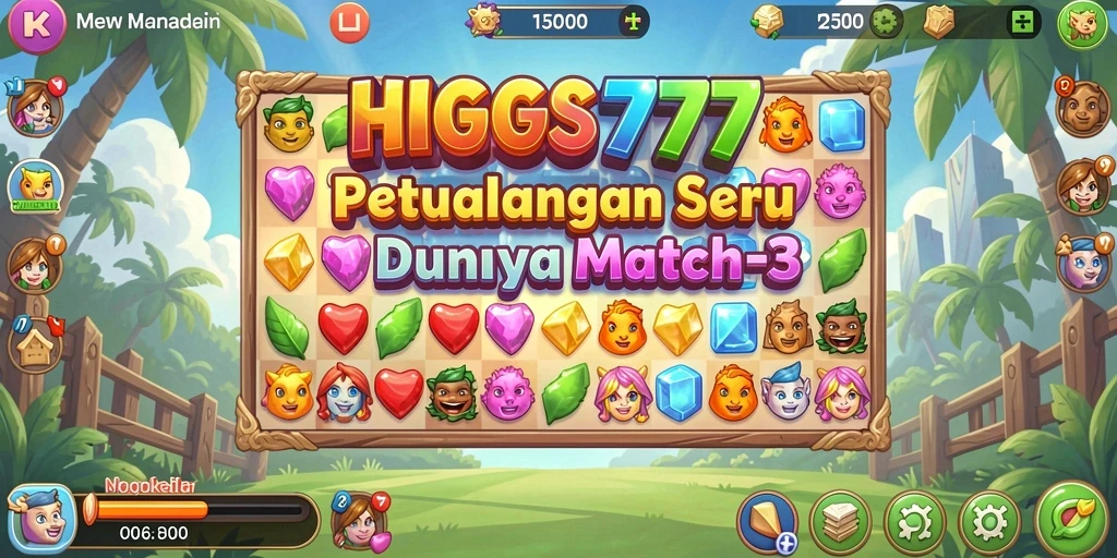 Screenshot utama HIGGS777 menampilkan gameplay seru dan penuh warna.