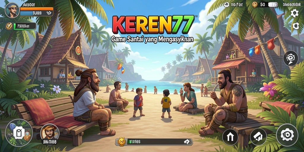 Tampilan gameplay yang seru dan warna-warni di KEREN77.