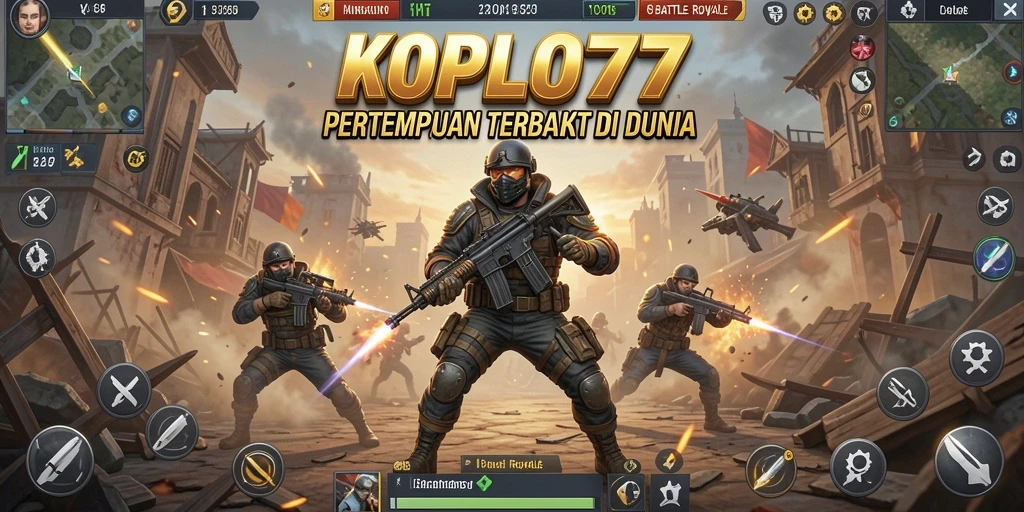 Tangkapan layar gameplay KOPLO77 menampilkan pertempuran seru dalam mode Battle Royale.