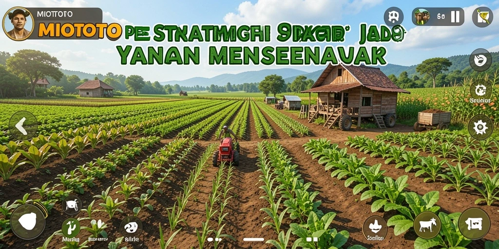 Tampilan gameplay MIOTOTO dengan aktivitas pertanian yang interaktif.
