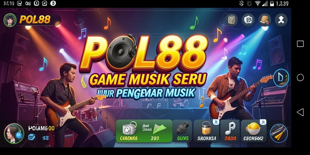 Screenshot gameplay POL88 menampilkan pemain asyik menikmati musik.