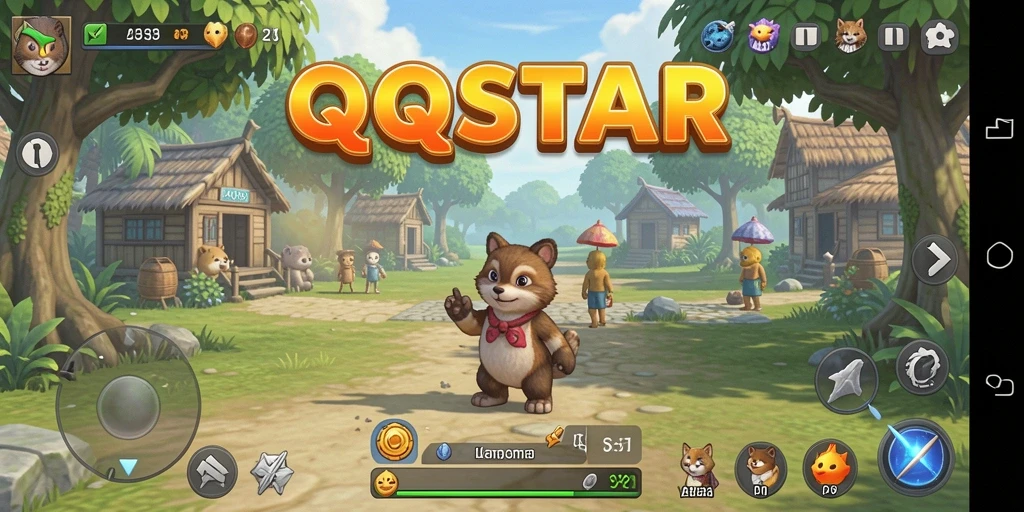 Screenshot dari gameplay QQSTAR yang menampilkan keseruan permainan kasual.