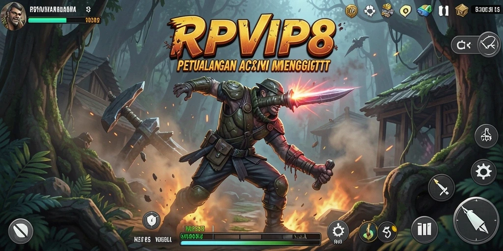 Gameplay seru RPVIP8 dengan pertarungan yang mendebarkan.