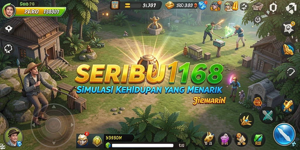 Tangkapan layar utama SERIBU168 menampilkan gameplay simulasi interaktif.
