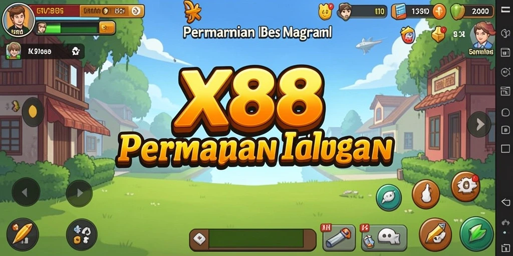 Tampilan gameplay X88 yang cerah dan interaktif.